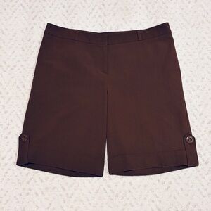 INC International Concepts Chocolate Brown Dress Shorts Womens Size 14 Bermuda